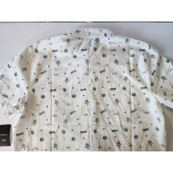 RVCA Kimura Balance Of Opposites Designer Button‎ Up Shirt Men’s SMALL New Retro - Picture 5 of 9